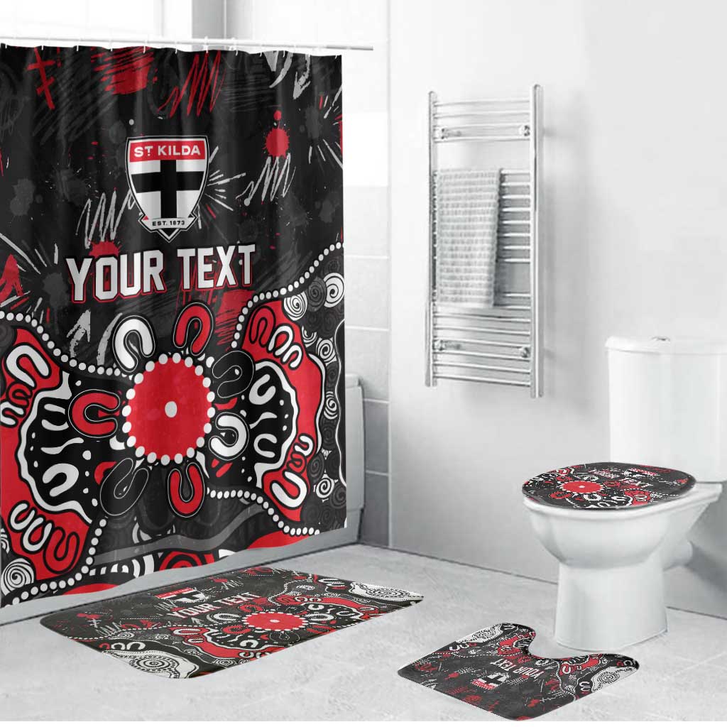 Personalized St Kilda Saints Bathroom Set Aboriginal Dot Painting Graffiti Style