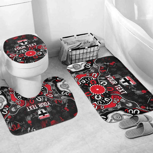 Personalized St Kilda Saints Bathroom Set Aboriginal Dot Painting Graffiti Style