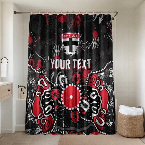 Personalized St Kilda Saints Bathroom Set Aboriginal Dot Painting Graffiti Style