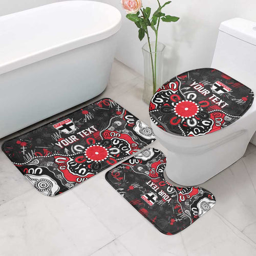 Personalized St Kilda Saints Bathroom Set Aboriginal Dot Painting Graffiti Style
