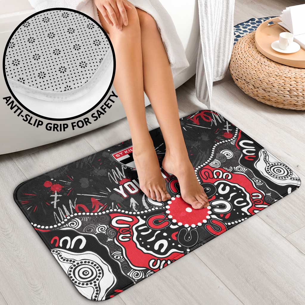Personalized St Kilda Saints Bathroom Set Aboriginal Dot Painting Graffiti Style