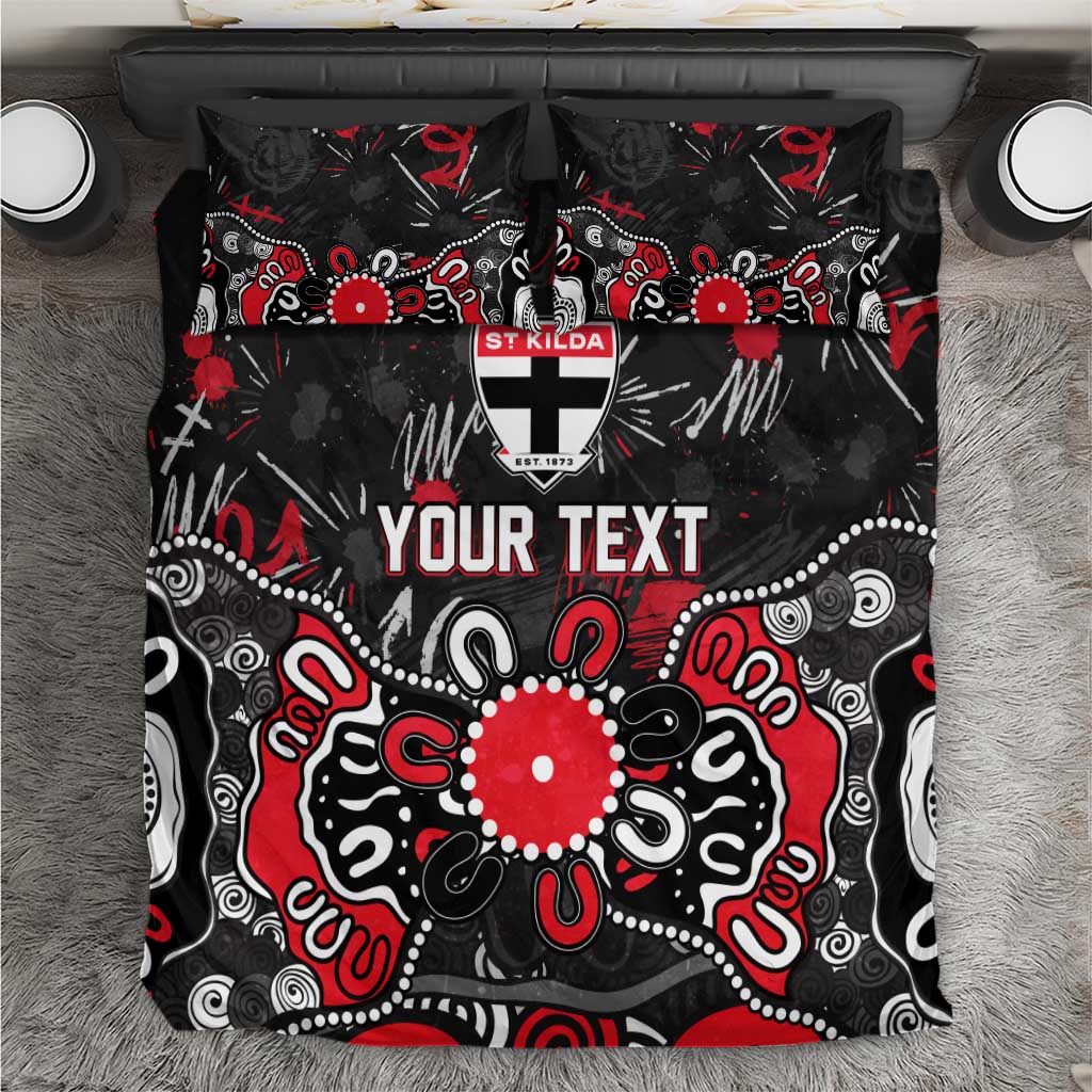 Personalized St Kilda Saints Bedding Set Aboriginal Dot Painting Graffiti Style
