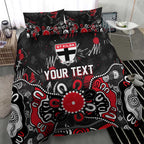 Personalized St Kilda Saints Bedding Set Aboriginal Dot Painting Graffiti Style