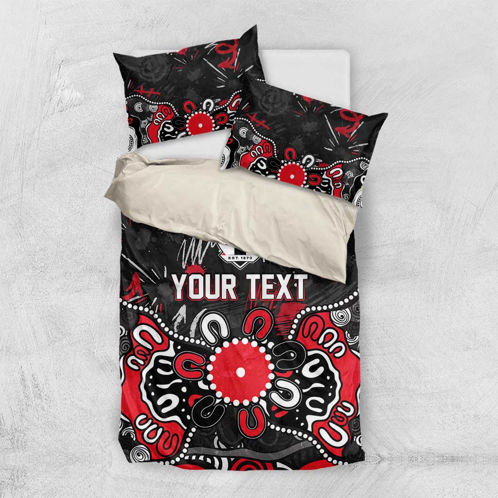 Personalized St Kilda Saints Bedding Set Aboriginal Dot Painting Graffiti Style