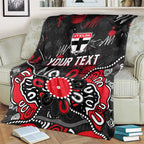 Personalized St Kilda Saints Blanket Aboriginal Dot Painting Graffiti Style