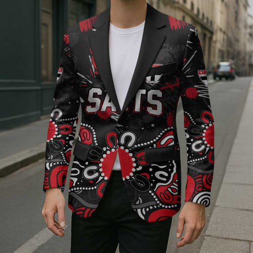 Personalized St Kilda Saints Blazer Aboriginal Dot Painting Graffiti Style