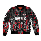 Personalized St Kilda Saints Bomber Jacket Aboriginal Dot Painting Graffiti Style