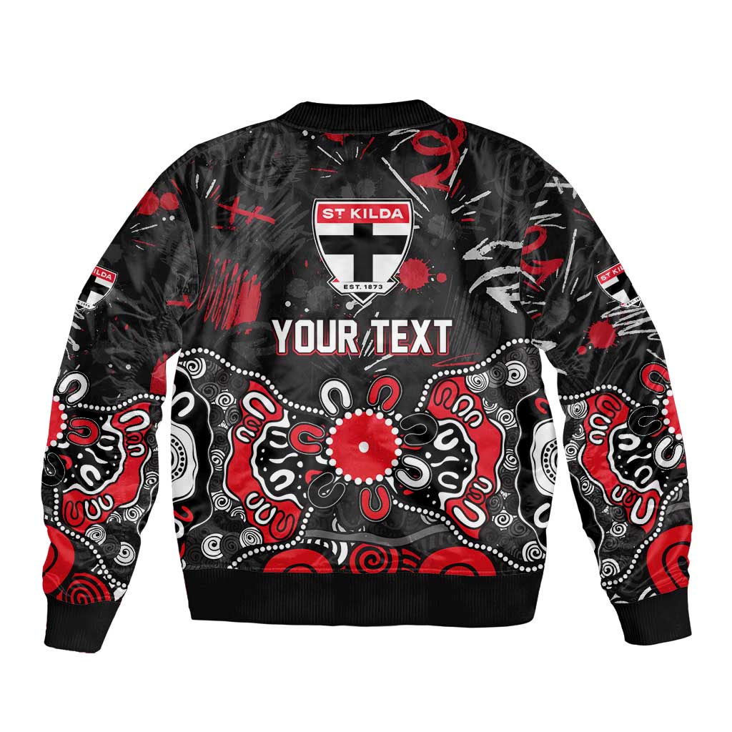 Personalized St Kilda Saints Bomber Jacket Aboriginal Dot Painting Graffiti Style