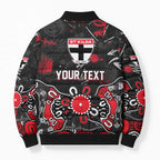 Personalized St Kilda Saints Bomber Puffer Jacket Aboriginal Dot Painting Graffiti Style