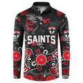 Personalized St Kilda Saints Button Sweatshirt Aboriginal Dot Painting Graffiti Style