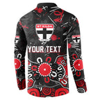 Personalized St Kilda Saints Button Sweatshirt Aboriginal Dot Painting Graffiti Style
