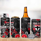 Personalized St Kilda Saints 4 in 1 Can Cooler Tumbler Aboriginal Dot Painting Graffiti Style