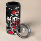Personalized St Kilda Saints 4 in 1 Can Cooler Tumbler Aboriginal Dot Painting Graffiti Style