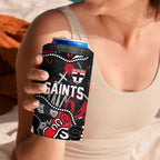 Personalized St Kilda Saints 4 in 1 Can Cooler Tumbler Aboriginal Dot Painting Graffiti Style