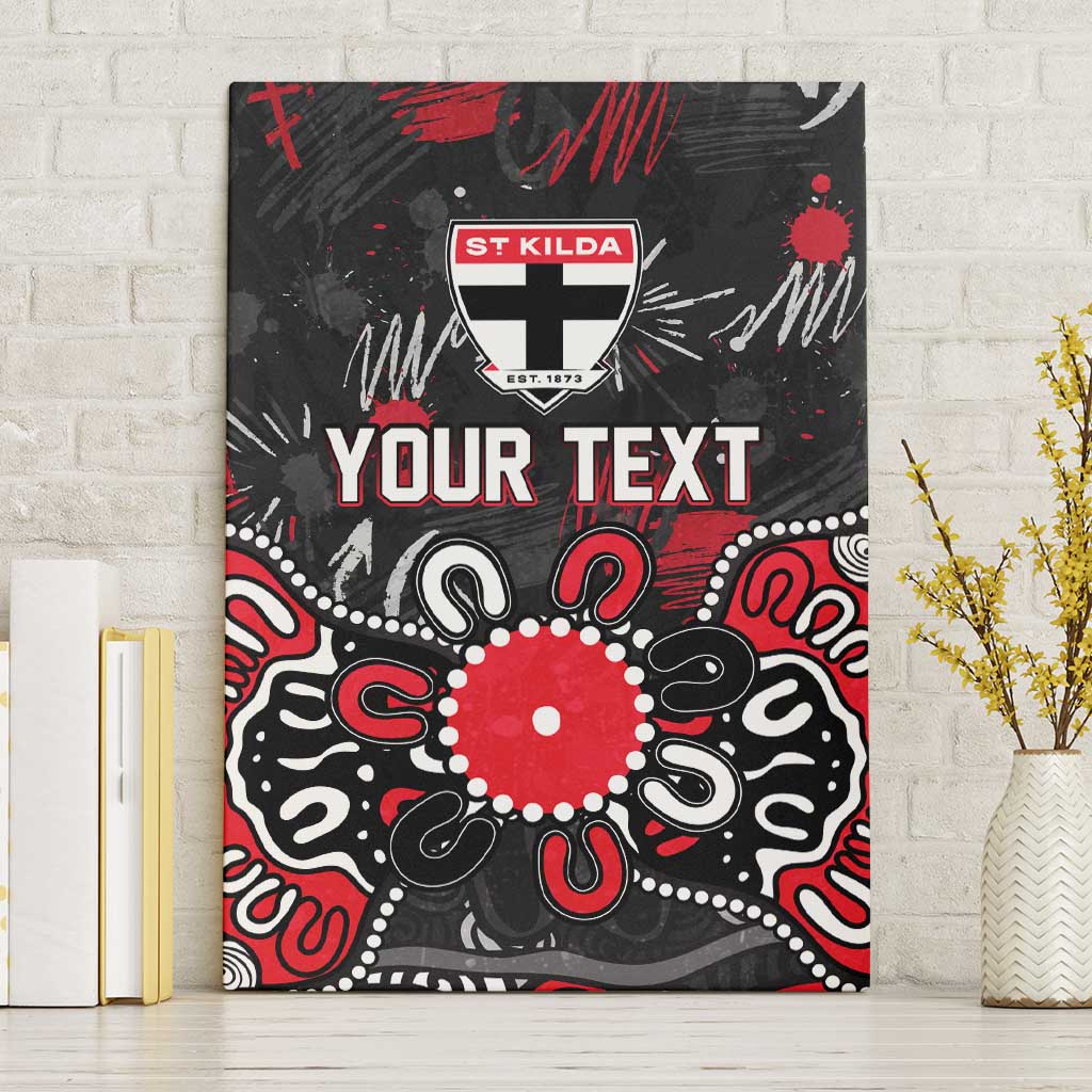 Personalized St Kilda Saints Canvas Wall Art Aboriginal Dot Painting Graffiti Style