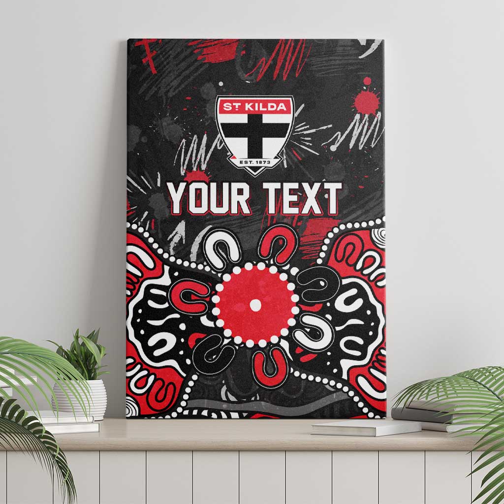 Personalized St Kilda Saints Canvas Wall Art Aboriginal Dot Painting Graffiti Style