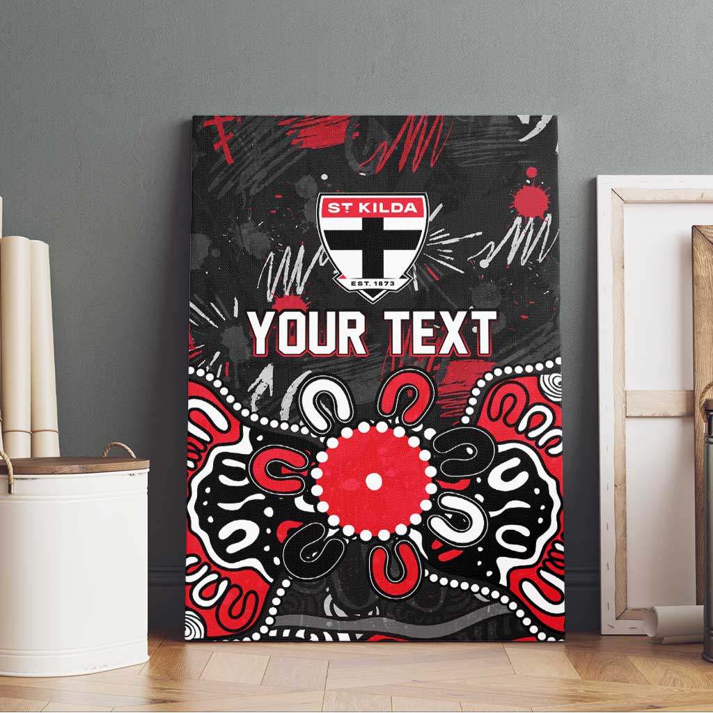 Personalized St Kilda Saints Canvas Wall Art Aboriginal Dot Painting Graffiti Style