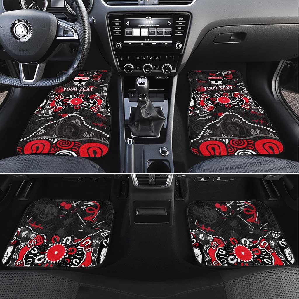 Personalized St Kilda Saints Car Mats Aboriginal Dot Painting Graffiti Style