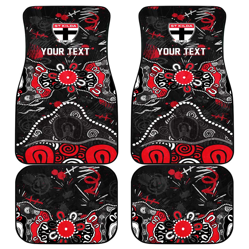 Personalized St Kilda Saints Car Mats Aboriginal Dot Painting Graffiti Style