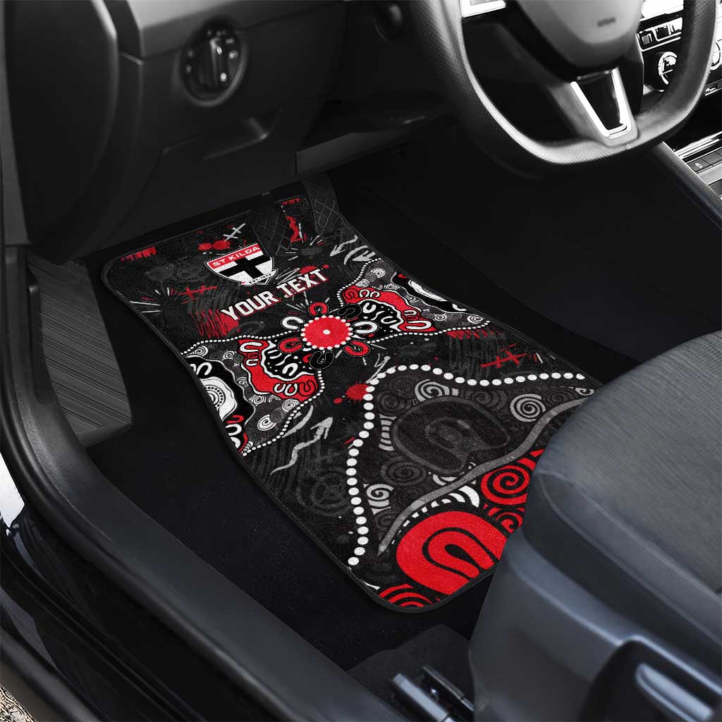 Personalized St Kilda Saints Car Mats Aboriginal Dot Painting Graffiti Style