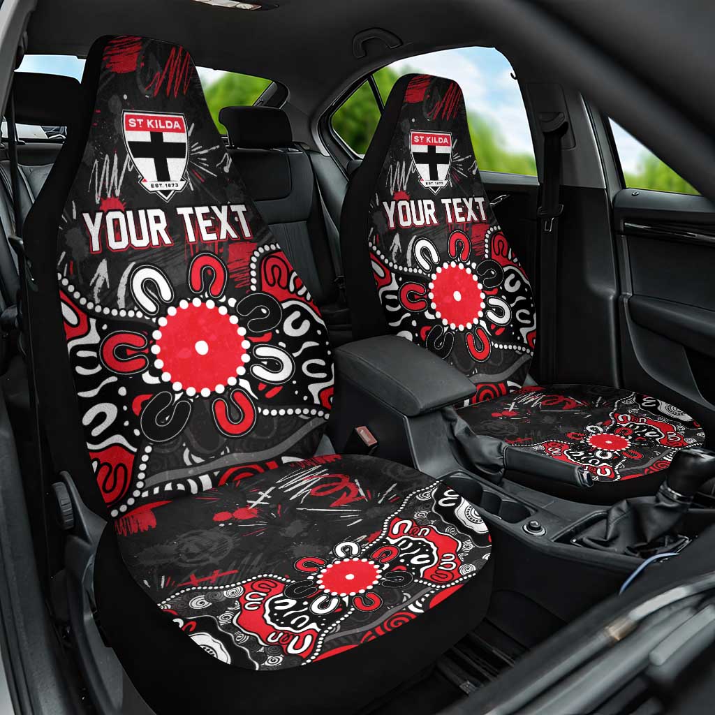 Personalized St Kilda Saints Car Seat Cover Aboriginal Dot Painting Graffiti Style