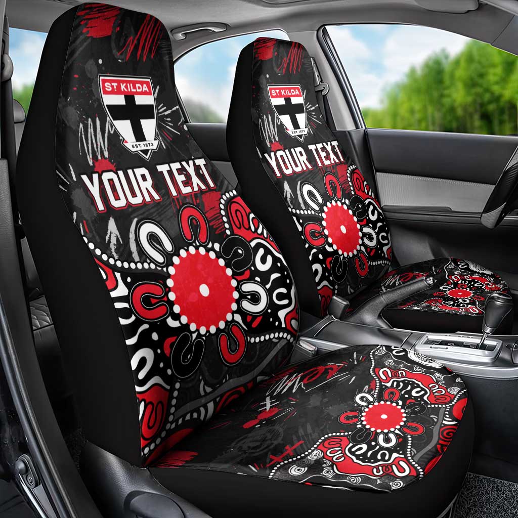 Personalized St Kilda Saints Car Seat Cover Aboriginal Dot Painting Graffiti Style