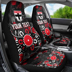 Personalized St Kilda Saints Car Seat Cover Aboriginal Dot Painting Graffiti Style