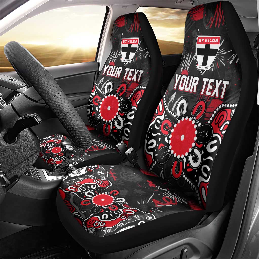 Personalized St Kilda Saints Car Seat Cover Aboriginal Dot Painting Graffiti Style