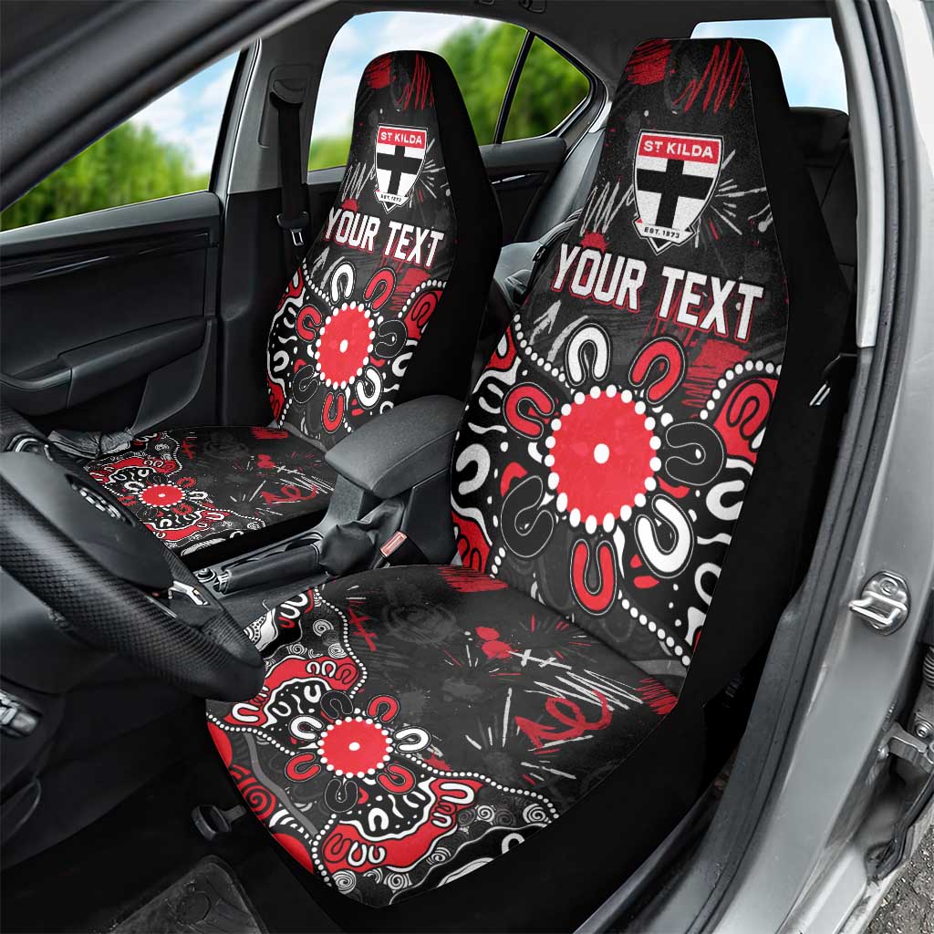 Personalized St Kilda Saints Car Seat Cover Aboriginal Dot Painting Graffiti Style