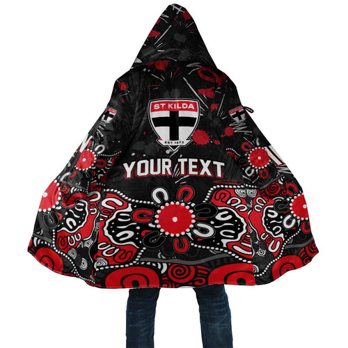Personalized St Kilda Saints Cloak Aboriginal Dot Painting Graffiti Style