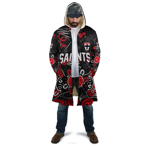 Personalized St Kilda Saints Cloak Aboriginal Dot Painting Graffiti Style