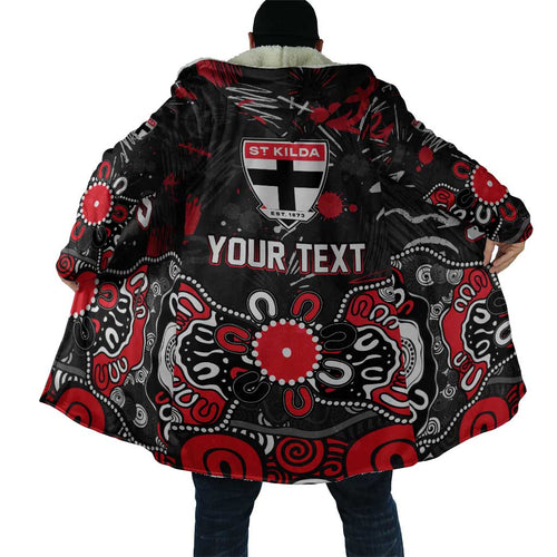 Personalized St Kilda Saints Cloak Aboriginal Dot Painting Graffiti Style