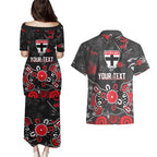 Personalized St Kilda Saints Couples Matching Puletasi and Hawaiian Shirt Aboriginal Dot Painting Graffiti Style
