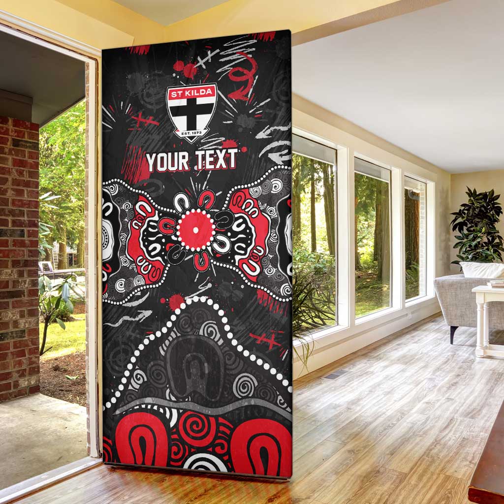 Personalized St Kilda Saints Door Cover Aboriginal Dot Painting Graffiti Style
