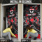 Personalized St Kilda Saints Door Cover Aboriginal Dot Painting Graffiti Style