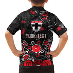 Personalized St Kilda Saints Family Matching Long Sleeve Bodycon Dress and Hawaiian Shirt Aboriginal Dot Painting Graffiti Style