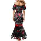 Personalized St Kilda Saints Family Matching Mermaid Dress and Hawaiian Shirt Aboriginal Dot Painting Graffiti Style