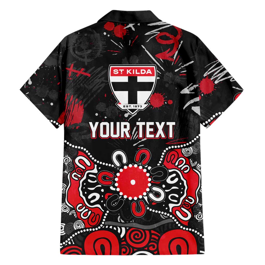 Personalized St Kilda Saints Family Matching Off Shoulder Maxi Dress and Hawaiian Shirt Aboriginal Dot Painting Graffiti Style