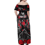 Personalized St Kilda Saints Family Matching Off Shoulder Maxi Dress and Hawaiian Shirt Aboriginal Dot Painting Graffiti Style