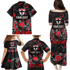Personalized St Kilda Saints Family Matching Puletasi and Hawaiian Shirt Aboriginal Dot Painting Graffiti Style