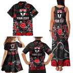 Personalized St Kilda Saints Family Matching Tank Maxi Dress and Hawaiian Shirt Aboriginal Dot Painting Graffiti Style