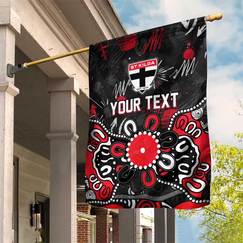Personalized St Kilda Saints Garden Flag Aboriginal Dot Painting Graffiti Style