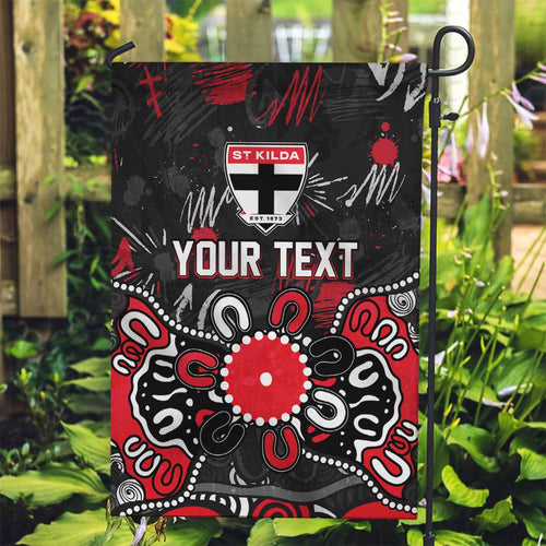 Personalized St Kilda Saints Garden Flag Aboriginal Dot Painting Graffiti Style