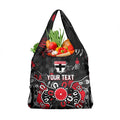 Personalized St Kilda Saints Grocery Bag Aboriginal Dot Painting Graffiti Style