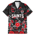 Personalized St Kilda Saints Hawaiian Shirt Aboriginal Dot Painting Graffiti Style