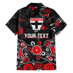 Personalized St Kilda Saints Hawaiian Shirt Aboriginal Dot Painting Graffiti Style