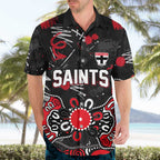 Personalized St Kilda Saints Hawaiian Shirt Aboriginal Dot Painting Graffiti Style