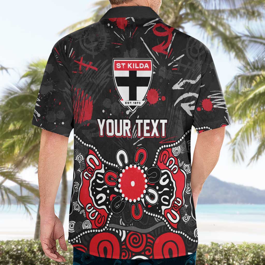 Personalized St Kilda Saints Hawaiian Shirt Aboriginal Dot Painting Graffiti Style
