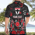 Personalized St Kilda Saints Hawaiian Shirt Aboriginal Dot Painting Graffiti Style
