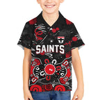 Personalized St Kilda Saints Hawaiian Shirt Aboriginal Dot Painting Graffiti Style
